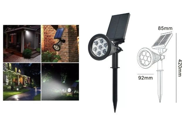 &u+ ESTACA REFLECTOR DE LUZ CON PANEL SOLAR PARA JARDIN KQ-D02